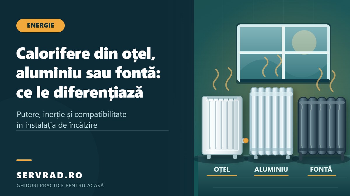 Calorifere din oțel, aluminiu sau fontă: ce le diferențiază