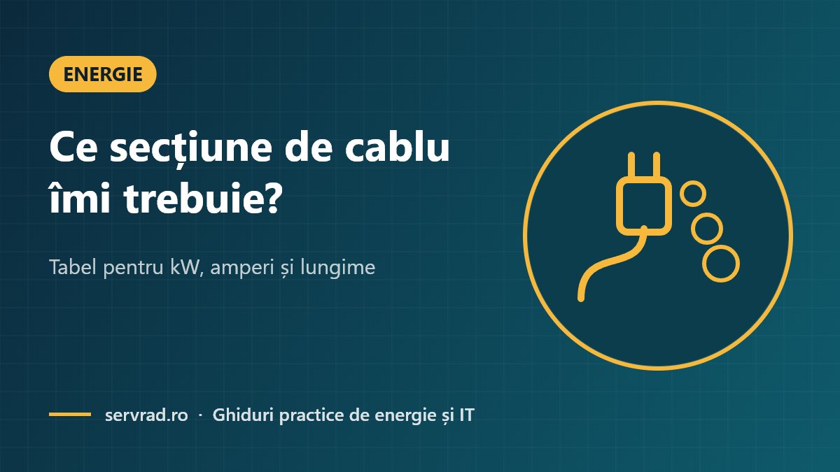 Ce secțiune de cablu îmi trebuie? – Tabel pentru kW, amperi și lungime